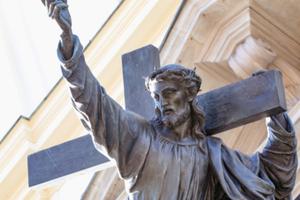 Statue of Jesus Christ in front of the Holy Cross Church in Warsaw. Statue of Jesus Christ in front of the Holy Cross Church in Warsaw.
