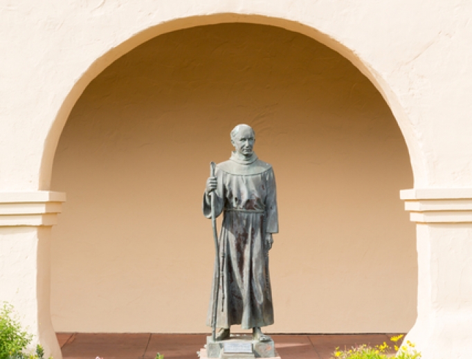 Statue to St. Junipero Serra outside of Mission Santa Ines in Solvang, Calif. Statue to St. Junipero Serra outside of Mission Santa Ines in Solvang, Calif.