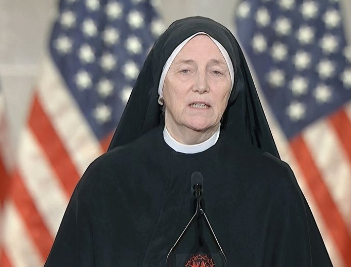 Sister Deidre Byrne addresses the 2020 Republican National Convention on Aug. 26. Sister Deidre Byrne addresses the 2020 Republican National Convention on Aug. 26.