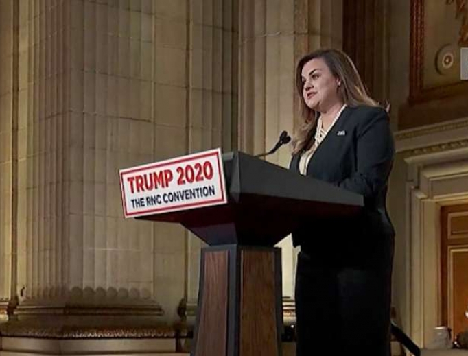 Abby Johnson speaks during the Republican National Convention August 25, 2020. Abby Johnson speaks during the Republican National Convention August 25, 2020.
