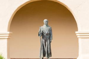 Statue to St. Junipero Serra outside of Mission Santa Ines in Solvang, Calif. Statue to St. Junipero Serra outside of Mission Santa Ines in Solvang, Calif.