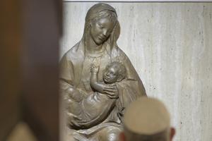 Pope Francis celebrated daily Mass in the chapel of Casa Santa Marta on Saturday, May 16, 2020, during the coronavirus pandemic in Italy. Pope Francis celebrated daily Mass in the chapel of Casa Santa Marta on Saturday, May 16, 2020, during the coronavirus pandemic in Italy.