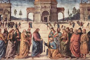 Pietro Perugino, “Christ Handing the Keys to St. Peter”, c. 1481 Pietro Perugino, “Christ Handing the Keys to St. Peter”, c. 1481