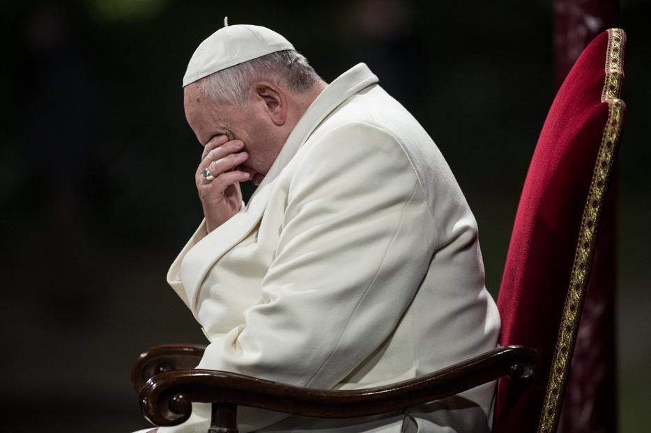 Pope Francis during the 'Via Crucis' procession at the Colosseum in Rome on April 18, 2014. Pope Francis during the 'Via Crucis' procession at the Colosseum in Rome on April 18, 2014.