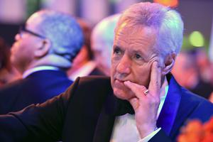“Jeopardy!” host Alex Trebek attends the 2016 USO Gala in Washington, D.C., Oct. 20, 2016. “Jeopardy!” host Alex Trebek attends the 2016 USO Gala in Washington, D.C., Oct. 20, 2016.