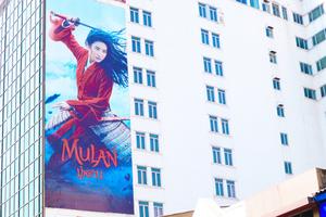 The Mulan from Disney billboard in Bangkok. The Mulan from Disney billboard in Bangkok.