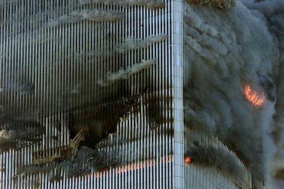 The World Trade Center burns Sept. 11, 2001, in New York City. The World Trade Center burns Sept. 11, 2001, in New York City.