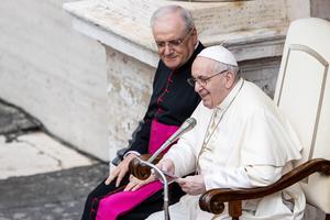 Pope Francis holds his first general audience with members of the public since the coronavirus outbreak, in the San Damaso courtyard at the Vatican, Sept. 2, 2020. Pope Francis holds his first general audience with members of the public since the coronavirus outbreak, in the San Damaso courtyard at the Vatican, Sept. 2, 2020.