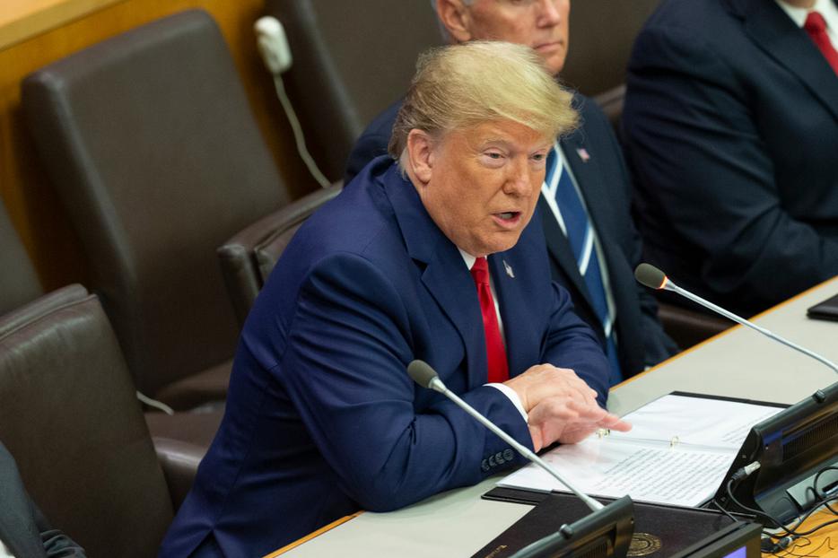 President Donald Trump speaks during UN global call to protect religious freedom meeting at UN Headquarters on September 23, 2019. President Donald Trump speaks during UN global call to protect religious freedom meeting at UN Headquarters on September 23, 2019.