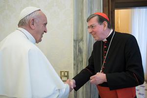 Pope Francis with Cardinal Kurt Koch, president of the Pontifical Council for Promoting Christian Unity, in Vatican City on December 14, 2017. Pope Francis with Cardinal Kurt Koch, president of the Pontifical Council for Promoting Christian Unity, in Vatican City on December 14, 2017.