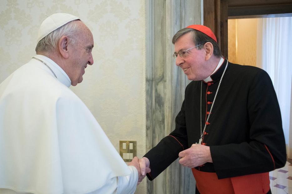 Pope Francis with Cardinal Kurt Koch, president of the Pontifical Council for Promoting Christian Unity, in Vatican City on December 14, 2017. Pope Francis with Cardinal Kurt Koch, president of the Pontifical Council for Promoting Christian Unity, in Vatican City on December 14, 2017.