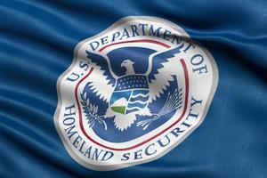United States Department of Homeland Security blowing in the wind. United States Department of Homeland Security blowing in the wind.