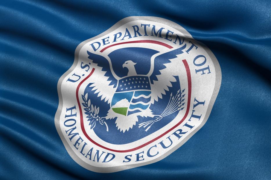 United States Department of Homeland Security blowing in the wind. United States Department of Homeland Security blowing in the wind.