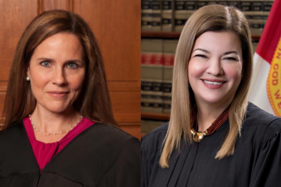Seventh Circuit Judge Amy Coney Barrett (left) and 11th Circuit Judge Barbara Lagoa (right) Seventh Circuit Judge Amy Coney Barrett (left) and 11th Circuit Judge Barbara Lagoa (right)