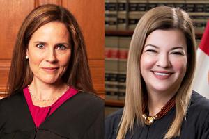 Seventh Circuit Judge Amy Coney Barrett (L) and 11th Circuit Judge Barbara Lagoa (R) Seventh Circuit Judge Amy Coney Barrett (L) and 11th Circuit Judge Barbara Lagoa (R)