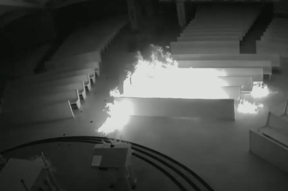 Arson at Incarnation Catholic Church in Town 'n' Country, Fla., Sept. 18, 2020. Arson at Incarnation Catholic Church in Town 'n' Country, Fla., Sept. 18, 2020.