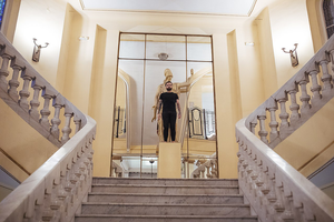 Spanish artist Abel Azcona, shown in 2018 at the Circulo de Bellas Artes in Madrid, admitted he pretended to receive Communion at Mass in order to use consecrated Hosts for an art installation in Pamplona, Spain. The exhibit led to public demonstrations and complaints of anti-Catholicism. Spanish artist Abel Azcona, shown in 2018 at the Circulo de Bellas Artes in Madrid, admitted he pretended to receive Communion at Mass in order to use consecrated Hosts for an art installation in Pamplona, Spain. The exhibit led to public demonstrations and complaints of anti-Catholicism.