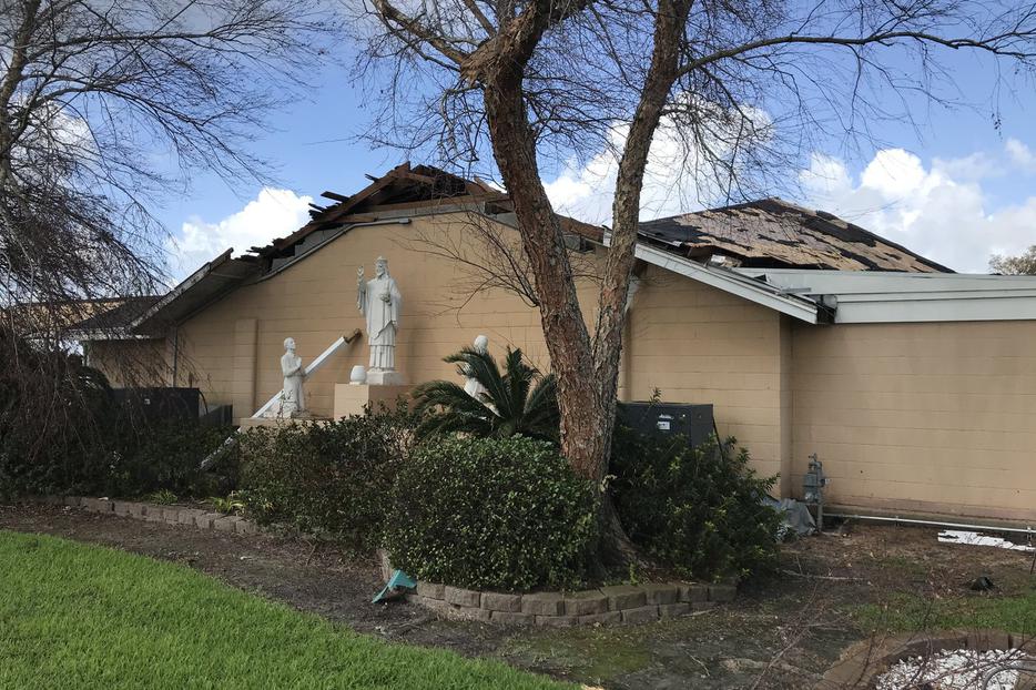 Christ the King parish in Lake Charles, Louisiana, suffered extensive damage, reported Father Rojo Koonathan, the pastor. Christ the King parish in Lake Charles, Louisiana, suffered extensive damage, reported Father Rojo Koonathan, the pastor.