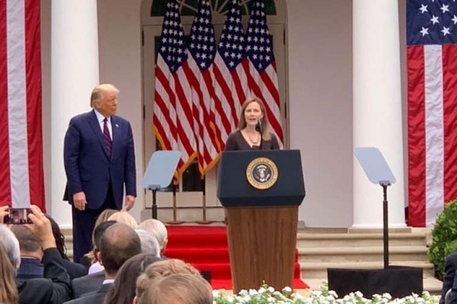 Amy Coney Barrett speaks as she accepts President Trump's nomination to the Supreme Court on September 26, 2020. Amy Coney Barrett speaks as she accepts President Trump's nomination to the Supreme Court on September 26, 2020.