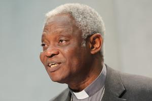 Cardinal Peter Kodwo Appiah Turkson, President of the Pontifical Council Justice and Peace at a press conference on Pope Francis' 2016 Message for the World Day of Peace in 2015. Cardinal Peter Kodwo Appiah Turkson, President of the Pontifical Council Justice and Peace at a press conference on Pope Francis' 2016 Message for the World Day of Peace in 2015.