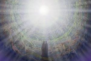 Color modification of an 1867 image by Gustave Doré, of Dante Alighieri and Beatrice Portinari gazing into the Empyrean Light surrounded by angels. Color modification of an 1867 image by Gustave Doré, of Dante Alighieri and Beatrice Portinari gazing into the Empyrean Light surrounded by angels.