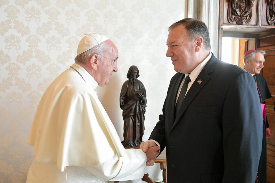 Pope Francis received in a private audience United States Secretary of State Mike Pompeo at the Vatican on Oct. 3, 2019. Pope Francis received in a private audience United States Secretary of State Mike Pompeo at the Vatican on Oct. 3, 2019.