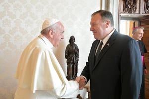 Pope Francis received in a private audience United States Secretary of State Mike Pompeo at the Vatican on Oct. 3, 2019. Pope Francis received in a private audience United States Secretary of State Mike Pompeo at the Vatican on Oct. 3, 2019.
