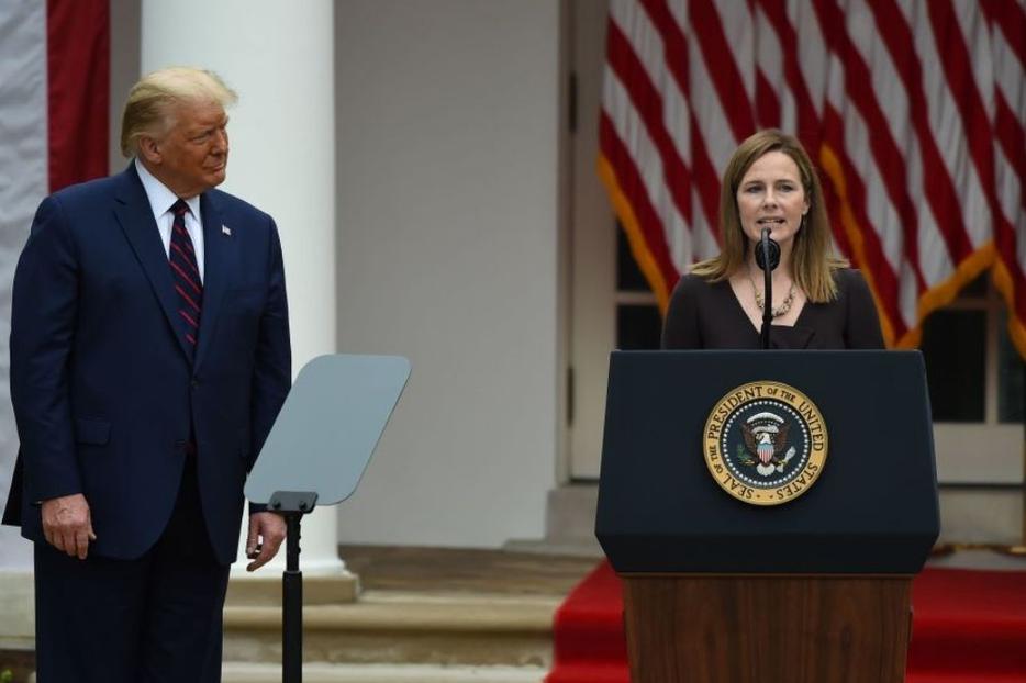 Judge Amy Coney Barrett speaks after being nominated to the U.S. Supreme Court by President Donald Trump in the Rose Garden of the White House in Washington, D.C., on Sept. 26. Barrett, if confirmed by the U.S. Senate, will replace Justice Ruth Bader Ginsburg, who died on Sept. 18. Judge Amy Coney Barrett speaks after being nominated to the U.S. Supreme Court by President Donald Trump in the Rose Garden of the White House in Washington, D.C., on Sept. 26. Barrett, if confirmed by the U.S. Senate, will replace Justice Ruth Bader Ginsburg, who died on Sept. 18.