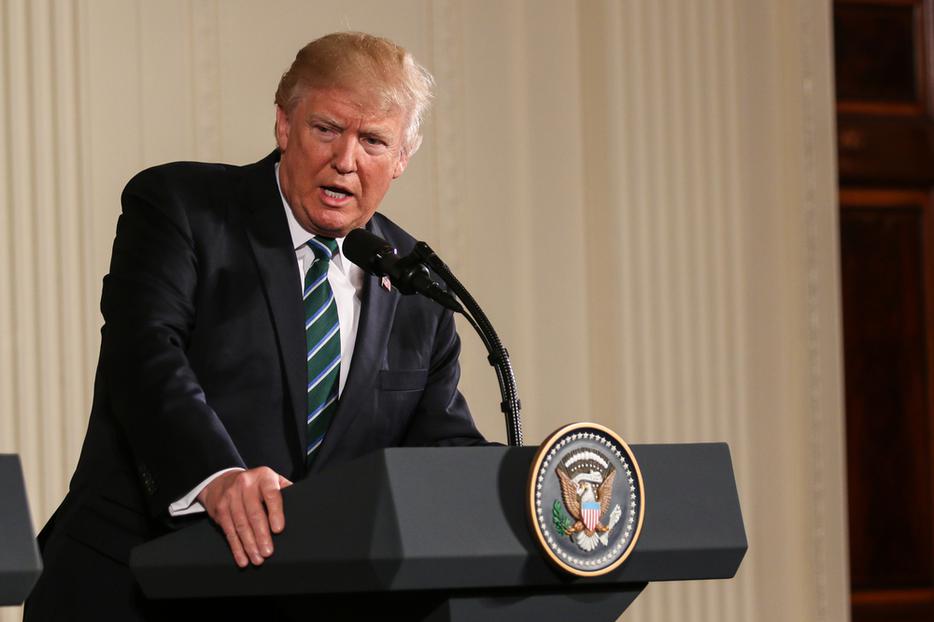 President Donald Trump hold a joint press conference with German Chancellor Angela Merkel at the White House after their first in-person meeting on March 17, 2017. President Donald Trump hold a joint press conference with German Chancellor Angela Merkel at the White House after their first in-person meeting on March 17, 2017.
