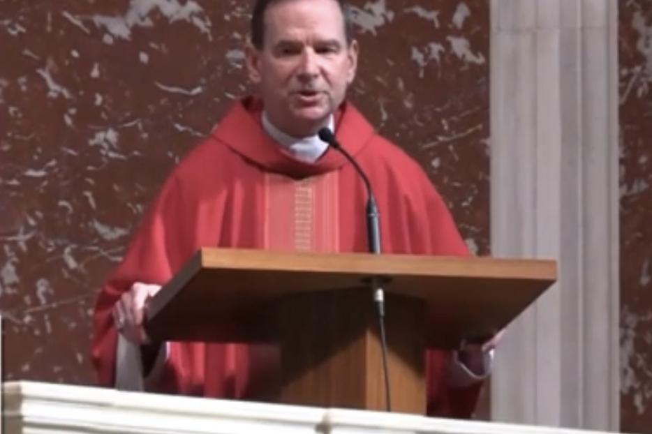 Bishop Michael Burbidge offers his homily during the Red Mass at St. Matthew's Cathedral in Washington, D.C. on October 4, 2020. Bishop Michael Burbidge offers his homily during the Red Mass at St. Matthew's Cathedral in Washington, D.C. on October 4, 2020.