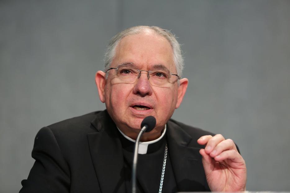 Archbishop Jose Horacio Gomez of Los Angeles, California at a press briefing on the Synod on the Family at the Holy See Press Office on October 22, 2015. Archbishop Jose Horacio Gomez of Los Angeles, California at a press briefing on the Synod on the Family at the Holy See Press Office on October 22, 2015.