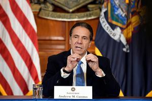 New York Gov. Andrew Cuomo announces efforts to prevent the spread of the coronavirus during a news conference in the Red Room at the state Capitol on March 16, 2020.