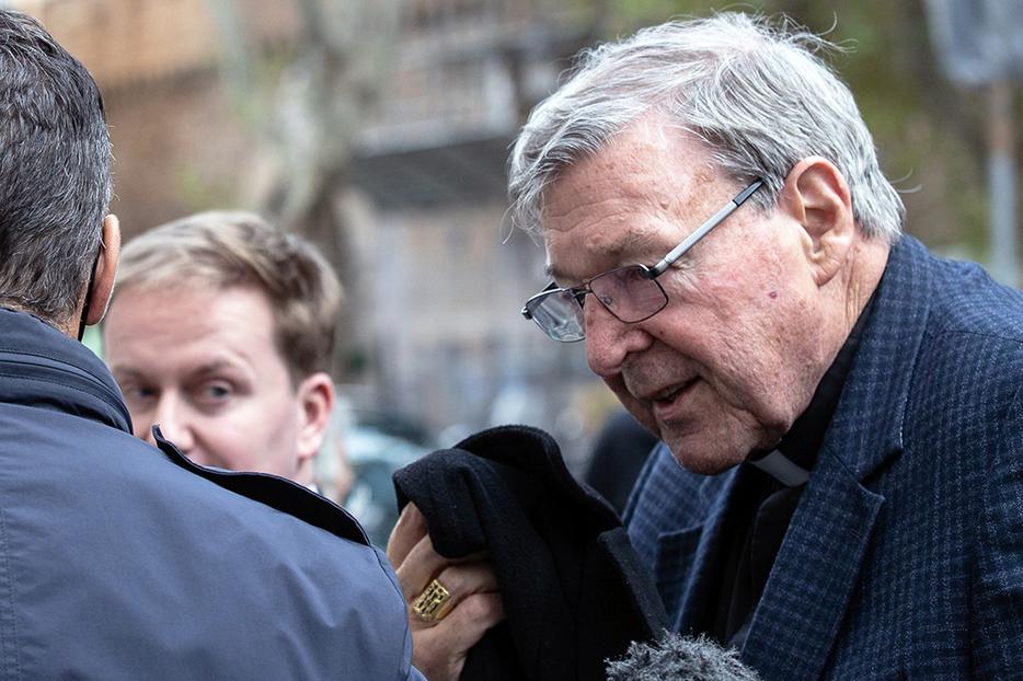 Cardinal George Pell returns to his residence in Rome, Sept. 30, 2020. Cardinal George Pell returns to his residence in Rome, Sept. 30, 2020.