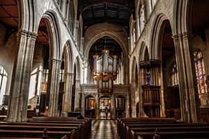 Interior shot of University Church of St Mary the Virgin on the campus of Oxford University. Interior shot of University Church of St Mary the Virgin on the campus of Oxford University.