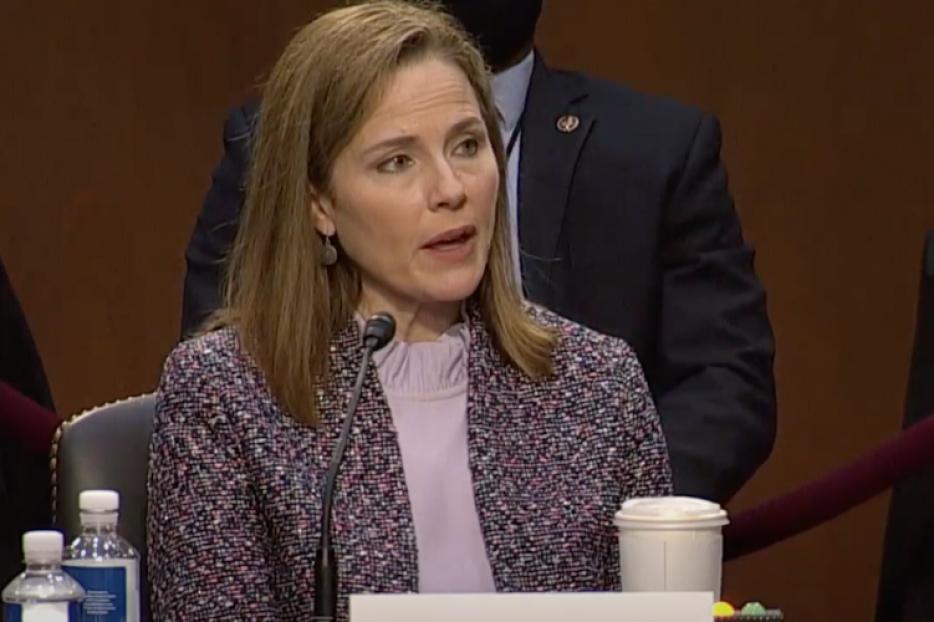 Amy Coney Barrett answers questions on Day 3 of Senate confirmation hearings, October 14, 2020. Amy Coney Barrett answers questions on Day 3 of Senate confirmation hearings, October 14, 2020.