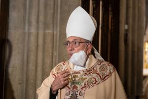 Bishop Nicholas DiMarzio attends an NYPD Mass honoring members who died of COVID-19 at St. Patrick's Cathedral in Manhattan on October 5, 2020. Bishop Nicholas DiMarzio attends an NYPD Mass honoring members who died of COVID-19 at St. Patrick's Cathedral in Manhattan on October 5, 2020.