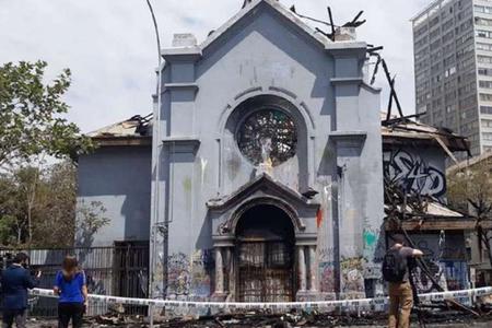 Church of the Assumption in Santiago, Chile, after an arson attack Oct. 18. Church of the Assumption in Santiago, Chile, after an arson attack Oct. 18.