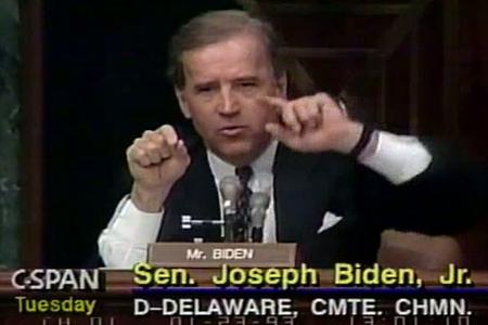 Sen. Joe Biden, shown asking questions at a Senate Judiciary Committee hearing in 1993, was elated the year before when ‘Casey’ was decided in 1992. Sen. Joe Biden, shown asking questions at a Senate Judiciary Committee hearing in 1993, was elated the year before when ‘Casey’ was decided in 1992.
