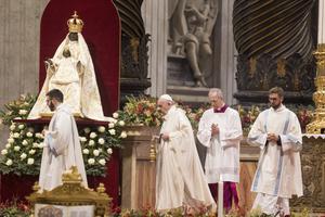 Pope Francis celebrates Mass for the Solemnity of Mary, Mother of God, in St. Peter's Basilica on Jan. 1, 2020. Pope Francis celebrates Mass for the Solemnity of Mary, Mother of God, in St. Peter's Basilica on Jan. 1, 2020.