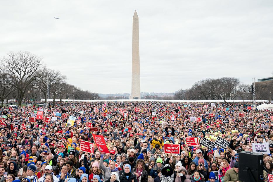 A crowd gathers for the 47th Annual March for Life on Jan. 24, 2020, at the National Mall in Washington, D.C. A crowd gathers for the 47th Annual March for Life on Jan. 24, 2020, at the National Mall in Washington, D.C.
