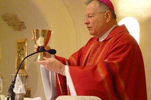 Archbishop Gregory M. Aymond celebrates mass at the tomb of St. Peter along with his brother bishops from the United States Region V at the beginning of their ad limina visit to the Holy See. Archbishop Gregory M. Aymond celebrates mass at the tomb of St. Peter along with his brother bishops from the United States Region V at the beginning of their ad limina visit to the Holy See.