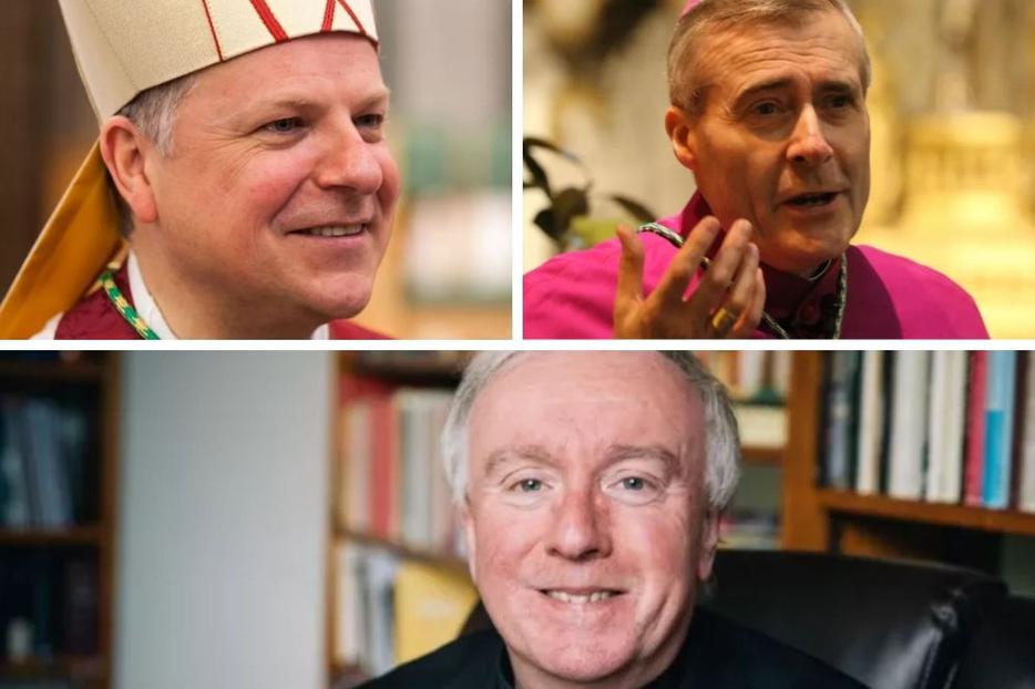Clockwise from top left: Bishop John Keenan of Paisley, Scotland, Bishop Mark Davies of Shrewsbury and Bishop Philip Egan of Portsmouth, both in England, are aiding their flocks through the pandemic. Clockwise from top left: Bishop John Keenan of Paisley, Scotland, Bishop Mark Davies of Shrewsbury and Bishop Philip Egan of Portsmouth, both in England, are aiding their flocks through the pandemic.