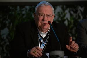 Cardinal Gualtiero Bassetti, president of the Italian Episcopal Conference, speaks during a press conference on the meeting with Mediterranean Bishops in Bari, Italy entitled "Mediterranean frontier of peace" on Jan. 22, 2020. Cardinal Gualtiero Bassetti, president of the Italian Episcopal Conference, speaks during a press conference on the meeting with Mediterranean Bishops in Bari, Italy entitled "Mediterranean frontier of peace" on Jan. 22, 2020.