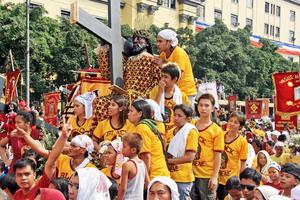Catholics celebrate the Feast of The Black Nazarene on January 9, 2010 in Manila Philippines. Catholics celebrate the Feast of The Black Nazarene on January 9, 2010 in Manila Philippines.