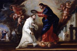 Diego González de la Vega, “Saint Raymond Nonnatus Crowned by Christ,” 1673 Diego González de la Vega, “Saint Raymond Nonnatus Crowned by Christ,” 1673