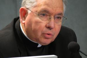 Archbishop Jose H. Gomez of Los Angeles speaks during a press conference on the Synod for the New Evangelization on October 18, 2012, in the Vatican Press Office. Archbishop Jose H. Gomez of Los Angeles speaks during a press conference on the Synod for the New Evangelization on October 18, 2012, in the Vatican Press Office.