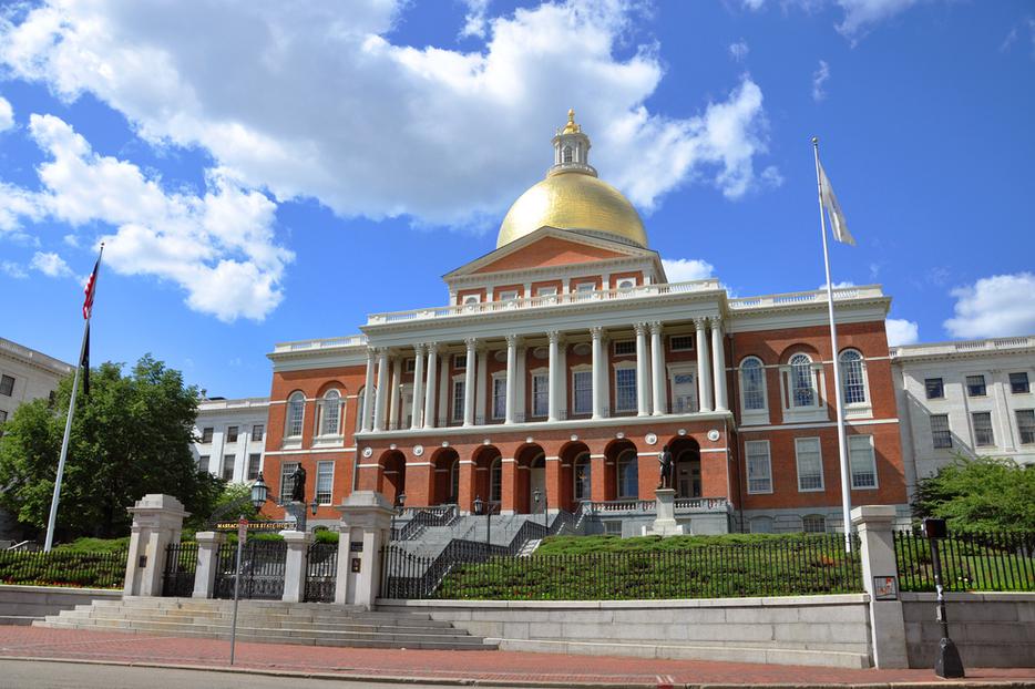 Massachusetts Statehouse in Boston's Beacon Hill. Massachusetts Statehouse in Boston's Beacon Hill.