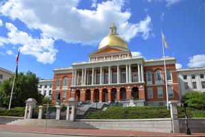 Massachusetts Statehouse in Boston's Beacon Hill. Massachusetts Statehouse in Boston's Beacon Hill.
