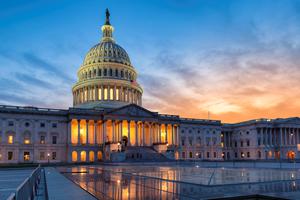 The United States Capitol building at sunset in the District of Columbia. The United States Capitol building at sunset in the District of Columbia.