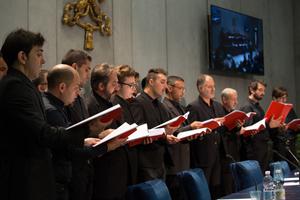 Presser for the Sistine Chapel Choir CD "Veni Domine" at the Holy See Press Office on October 24, 2017. Presser for the Sistine Chapel Choir CD "Veni Domine" at the Holy See Press Office on October 24, 2017.